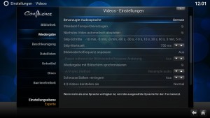 KODI Video Wiedergabe-Einstellungen