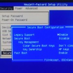 BIOS - Security - Security Boot Configuration - Correct settings