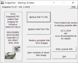 instal Drive SnapShot 1.50.0.1235