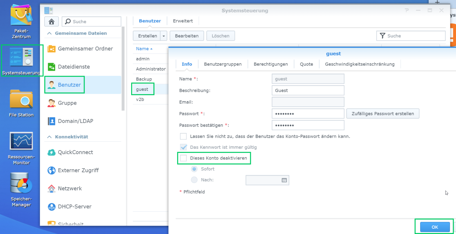 Zugriff Auf Eine Freigabe Auf Einem Synology NAS Ohne Passworteingabe ...